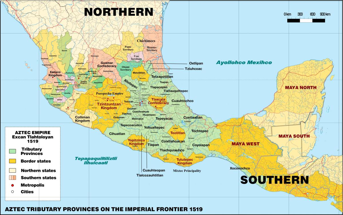 tenochtitlan Mexiko kaart