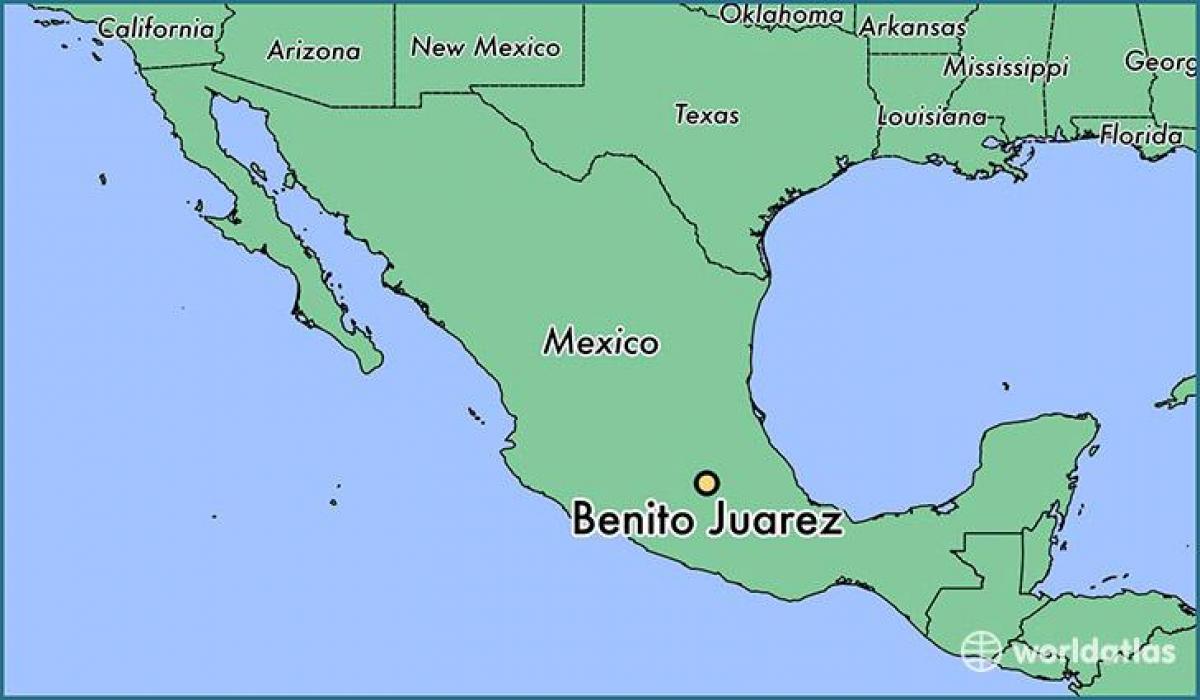 benito juarez Mexiko kaart