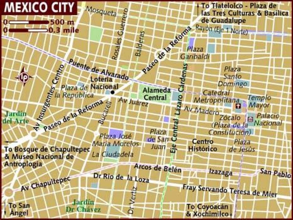 centro historico Mexico City map