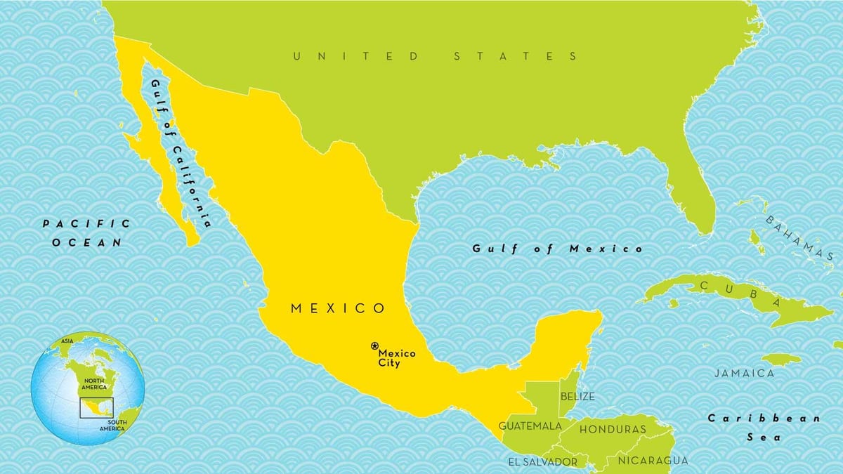 'n kaart van Mexico City