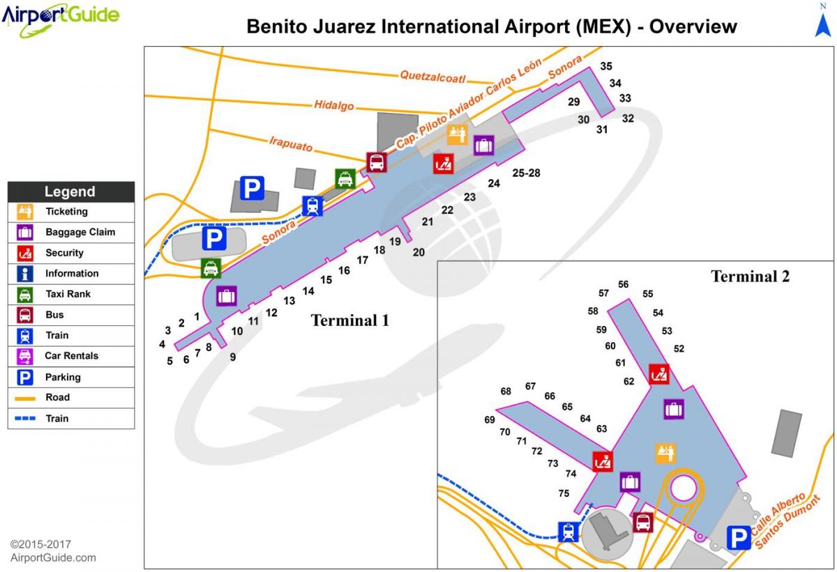 Mexico City airport hek kaart