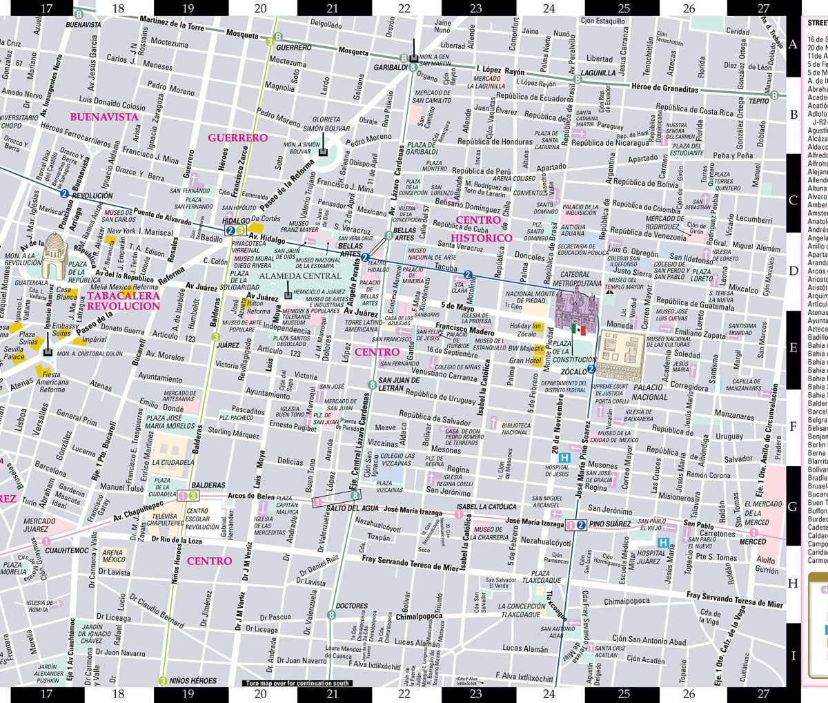kaart van streetwise Mexico City