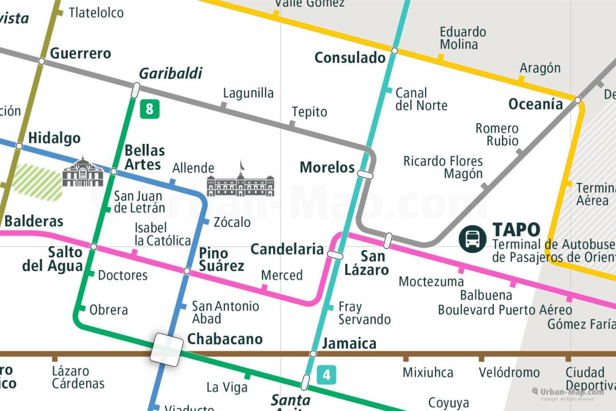 kaart van tepito Mexico City 