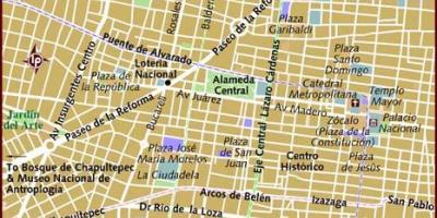 Centro historico Mexico City map