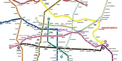 Mexico City trein kaart