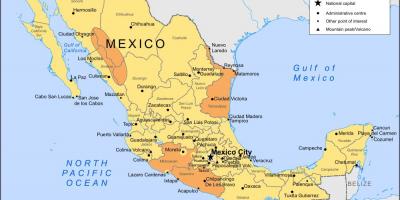 Kaart van Mexiko Stad en omliggende gebiede